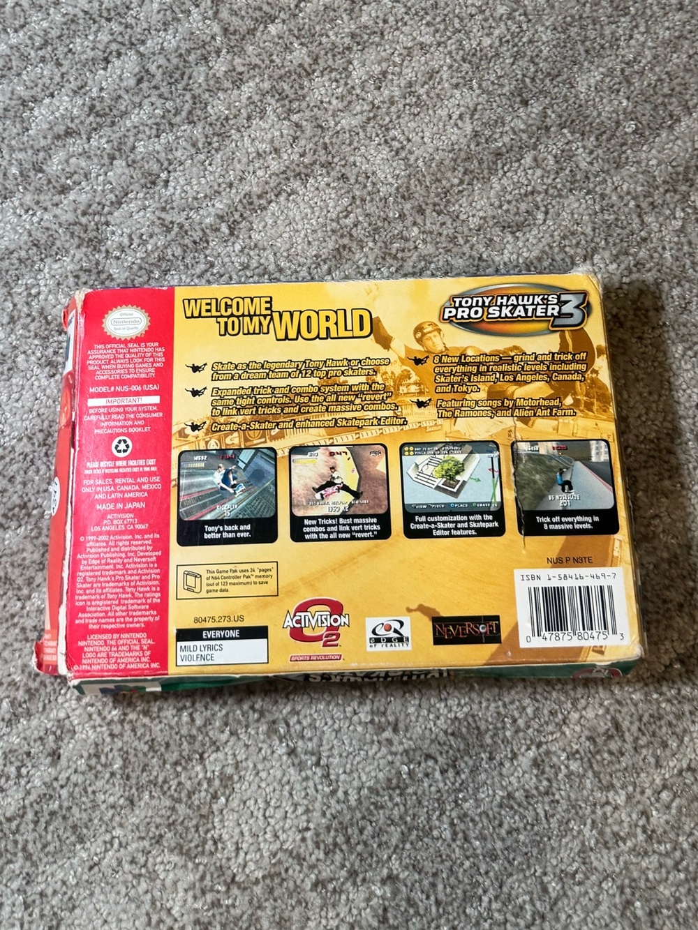 Tony Hawk's Pro Skater 3 Nintendo 64 - Box Only - Picture 2 of 6